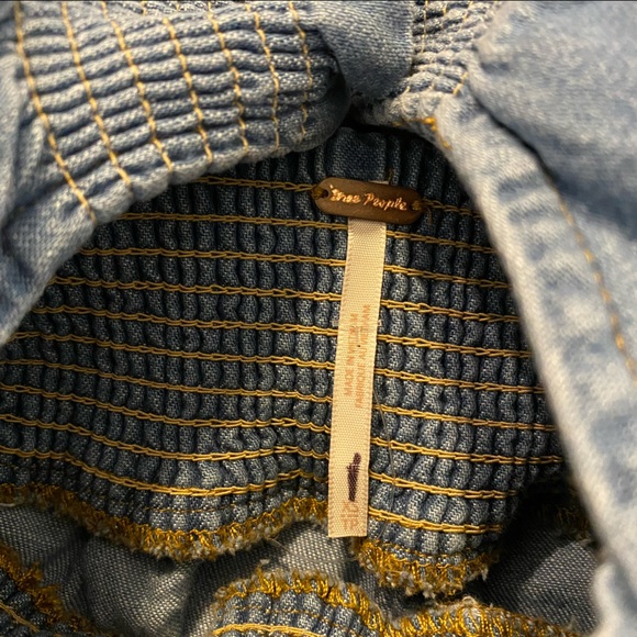 Free People Denim Smocked Mini Dress - Picture 8 of 10